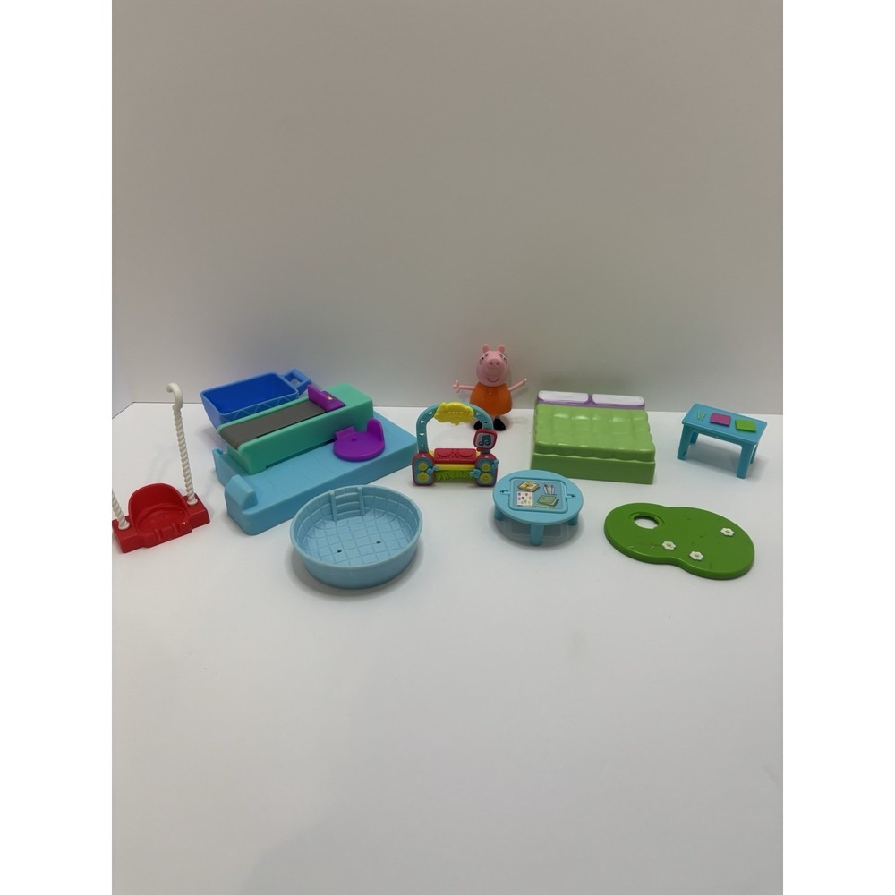 Lot of Peppa Pig Furniture and Accessories Dollhouse Playset 9 pc